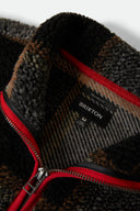 BRIXTON BUFFALO PLAID SHERPA FRONT ZIP - BLACK/CREAM