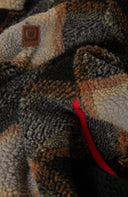 BRIXTON BUFFALO PLAID SHERPA FRONT ZIP - BLACK/CREAM