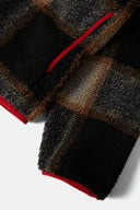 BRIXTON BUFFALO PLAID SHERPA FRONT ZIP - BLACK/CREAM