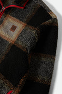 BRIXTON BUFFALO PLAID SHERPA FRONT ZIP - BLACK/CREAM