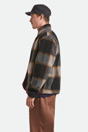 BRIXTON BUFFALO PLAID SHERPA FRONT ZIP - BLACK/CREAM