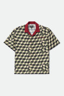 BURGER SHE WROTE SHORT SLEEVE WOVEN SHIRT - BLACK/GREEN TILE