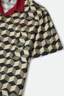 BURGER SHE WROTE SHORT SLEEVE WOVEN SHIRT - BLACK/GREEN TILE