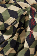 BURGER SHE WROTE SHORT SLEEVE WOVEN SHIRT - BLACK/GREEN TILE