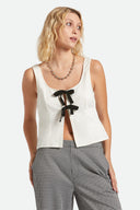 BRIXTON MAGNOLIA TIE TOP - OFF WHITE