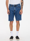 THRILLS CHOPPED HEM SLIM STRAIGHT DENIM SHORT - DEEP VINTAGE BLUE
