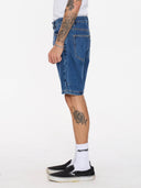 THRILLS CHOPPED HEM SLIM STRAIGHT DENIM SHORT - DEEP VINTAGE BLUE