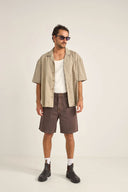 RHYTHM CROSS CHECK RELAXED SS SHIRT - NATURAL MIXED CHECK