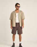 RHYTHM CROSS CHECK RELAXED SS SHIRT - NATURAL MIXED CHECK