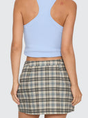 THRILLS DESERT REVERB PLAID MINI SKORT - DUSTY BLUE