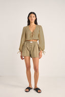 DESI BLOUSON TOP - SAGE