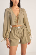 DESI BLOUSON TOP - SAGE