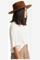 BRIXTON RENO FEDORA - COFFEE WORN WASH