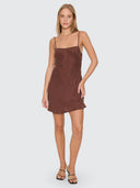 THRILLS ELIO BIAS MINI DRESS - COCOA