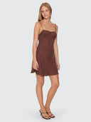 THRILLS ELIO BIAS MINI DRESS - COCOA