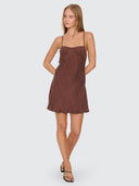 THRILLS ELIO BIAS MINI DRESS - COCOA