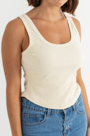 RHYTHM ESSENTIAL RIB TANK - NATURAL