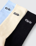 THRILLS EVERYTHING IN ITS PLACE 3 PACK SOCK - SKY BLUE - BLACK - TOFU
