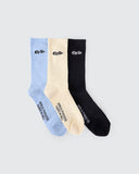 THRILLS EVERYTHING IN ITS PLACE 3 PACK SOCK - SKY BLUE - BLACK - TOFU