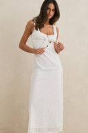 RHYTHM GIGI GATHERED MAXI DRESS - WHITE