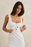 RHYTHM GIGI GATHERED MAXI DRESS - WHITE