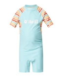 O'NEILL GIRLS TODDLER SPF SHORT SLEEVE SPRING RASHSUIT - RETRO STRIPE
