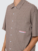 WORSHIP GLOBO BOX CROP SHORT SLEEVE SHIRT - BROWN