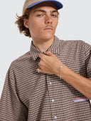 WORSHIP GLOBO BOX CROP SHORT SLEEVE SHIRT - BROWN