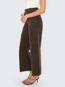THRILLS HOLLY HIGH RISE FLOCKED DENIM JEAN - DARK CHOCOLATE