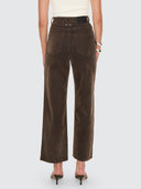 THRILLS HOLLY HIGH RISE FLOCKED DENIM JEAN - DARK CHOCOLATE