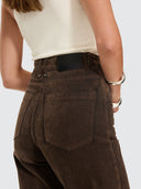 THRILLS HOLLY HIGH RISE FLOCKED DENIM JEAN - DARK CHOCOLATE
