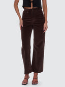 THRILLS HOLLY HIGH RISE STRETCH WIDE CORD PANT - BITTER CHOCOLATE