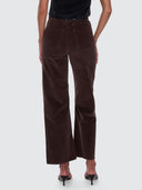 THRILLS HOLLY HIGH RISE STRETCH WIDE CORD PANT - BITTER CHOCOLATE