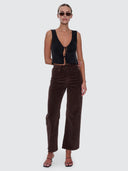 THRILLS HOLLY HIGH RISE STRETCH WIDE CORD PANT - BITTER CHOCOLATE