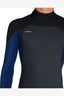 O'NEILL HYPERFREAK FIRE BACK ZIP FULL 3/2MM WETSUIT - GUNMETAL/BLACK/MARINE