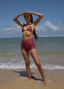 INDY SWIM SHORT - ROSE CHECK