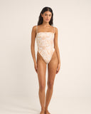 RHYTHM JEAN PAISLEY CROP TOP - VINTAGE WHITE