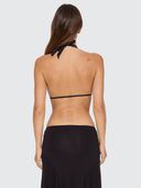 THRILLS JET TIE FRONT TALL TRI BIKINI TOP - BLACK