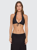 THRILLS JET TIE FRONT TALL TRI BIKINI TOP - BLACK
