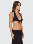 THRILLS JET TIE FRONT TALL TRI BIKINI TOP - BLACK