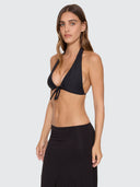 THRILLS JET TIE FRONT TALL TRI BIKINI TOP - BLACK