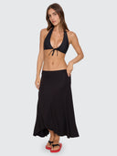 THRILLS JET TIE FRONT TALL TRI BIKINI TOP - BLACK