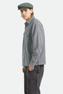 BRIXTON JOURNEY LIGHT WEIGHT LONG SLEEVE - NAVY/WHITE STRIPE