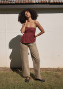AFENDS JUNI STRAPLESS TOP - RUBY ANGLAISE