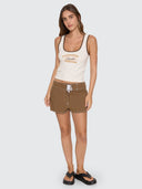 THRILLS LAST STOP SQUARE NECK TANK - HERITAGE WHITE