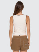 THRILLS LAST STOP SQUARE NECK TANK - HERITAGE WHITE