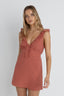 RHYTHM LOLA CHECK RUFFLE MINI DRESS - RED