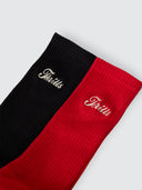 THRILLS MAKE EM TOUGH 2 PACK SOCK - BLACK - SCARLET RED