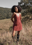 AFENDS MARGOT WRAP MINI DRESS - RUBY ANGLAISE