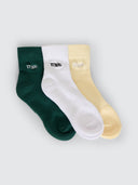 THRILLS MINIMAL THRILLS 3 PACK SOCK - VARSITY GREEN - WHITE - BUTTERCREAM